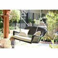 Propation Espresso Resin Wicker Porch Swing with Ivory Cushion PR3012184